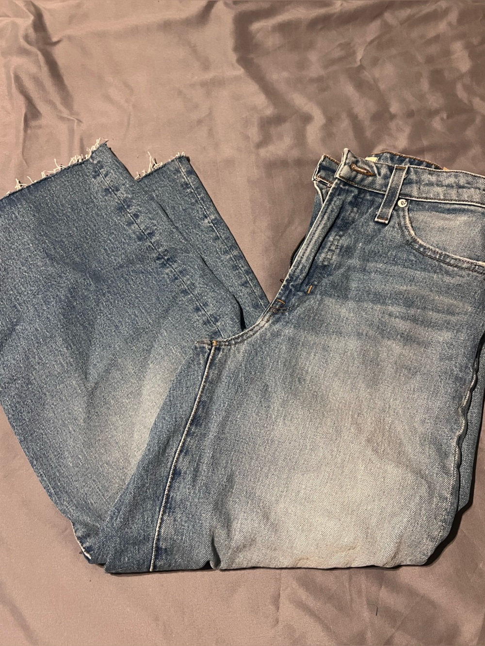 Madewell Faded Blue Ankle Crop Jeans